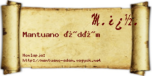 Mantuano Ádám névjegykártya