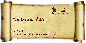 Mantuano Ádám névjegykártya